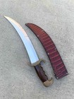 Vtg. Jaws 722 Curved 440 Stainless Steel Sword Knife with Alligator Style Sheath — photo 7