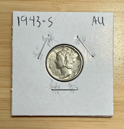 1943-S Mercury Dime 10C Silver - About Uncirculated (AU)