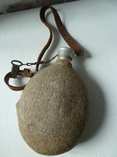 WASSERFLASCHE FELDFLASCHE MIT ALUMINIUM MIT FILZ BEZUG + LEDERRIEMEN / 2 WK