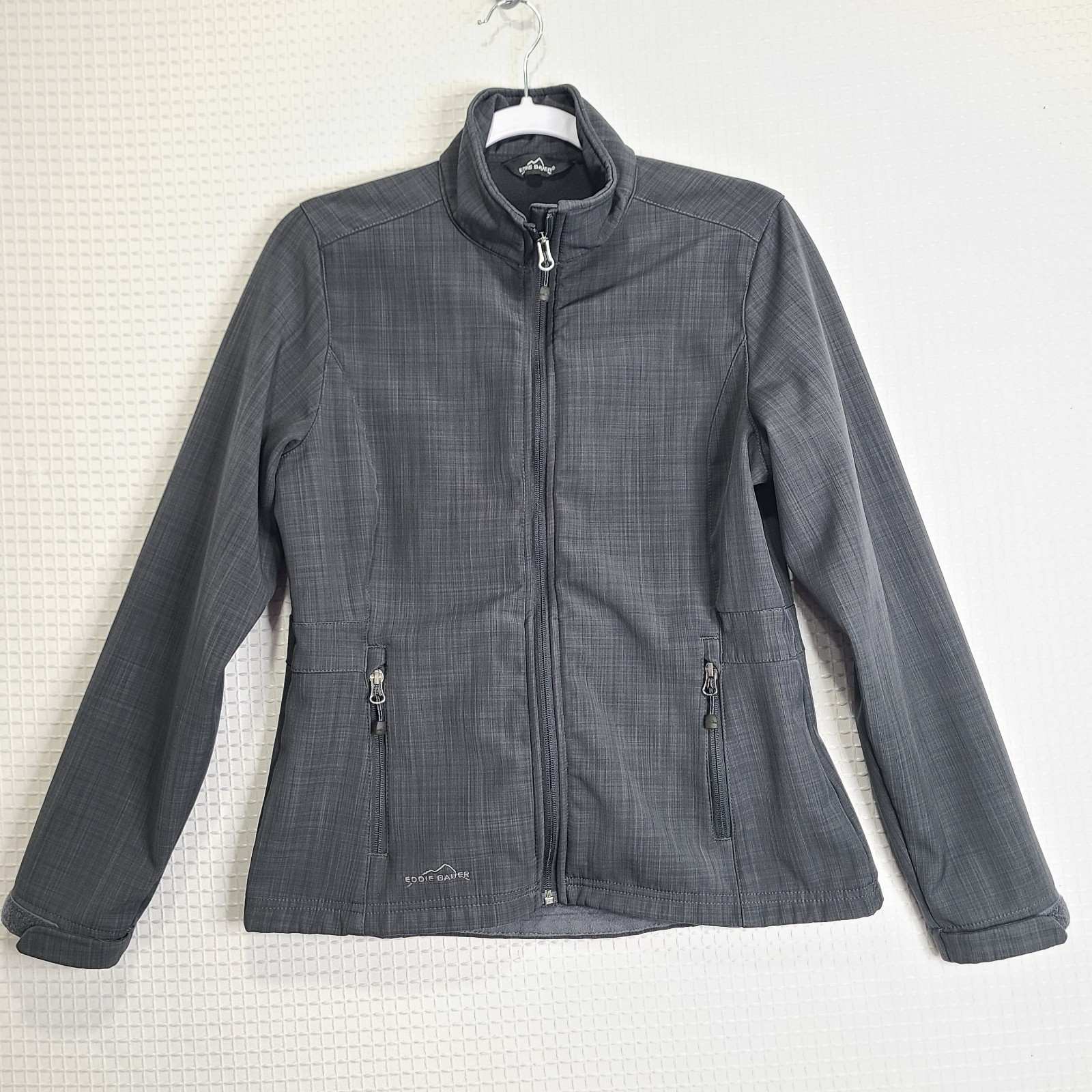 Eddie Bauer Gray Softshell Jacket Fitted Long Sle… - image 1