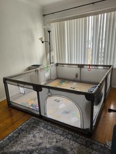 LUTIKIANG 79" x 71" Baby Playpen with Upgrade Mat, Portable Play Yard NEW