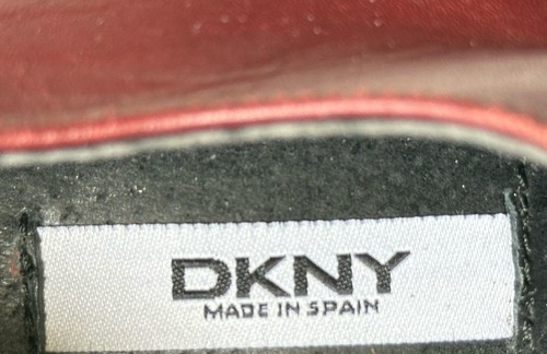DKNY Scarpe da uomo in pelle bordeaux punta liscia Made in Spain taglia US 8 -M39 - Foto 11 di 11