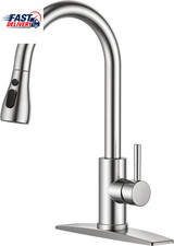 Kitchen Faucets with Pull down Sprayer, Brushed Nickel, High Arc Single Handle C