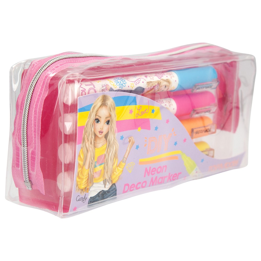 TOPModel Marker Pens DIY Neon Deco Set of 4 with Storage Case from Depesche