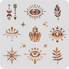 Evil Eyes Plastic Stencil, 12X12 Mystical Dreamy Star Painting Template for Diar
