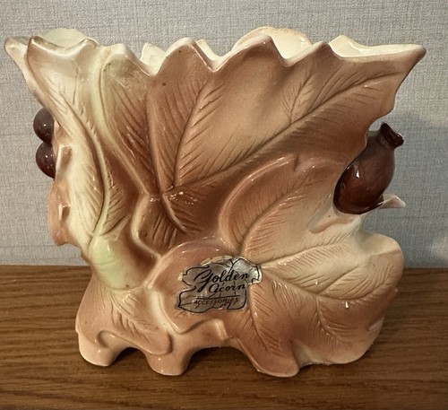 Fioriera ghianda dorata vintage anni '50 - Foto 5 di 6