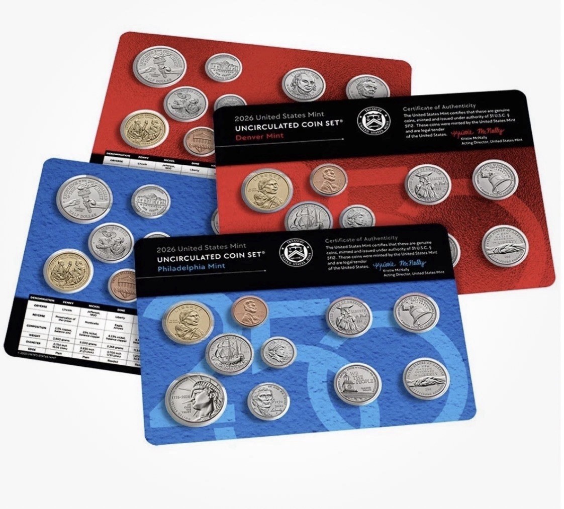 2026 P & D Uncirculated Coin Mint Set With DUAL DATE CENT - (Pre Sale)