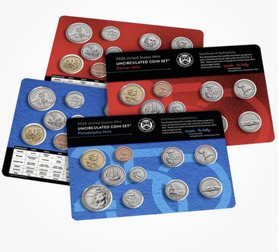 #ad 2026 P amp; D Uncirculated Coin Mint Set With DUAL DATE CENT Pre Sale $175.00