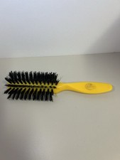 Vintage Goody 7 Row Half Round Travel Hairbrush Yellow 6 Inches
