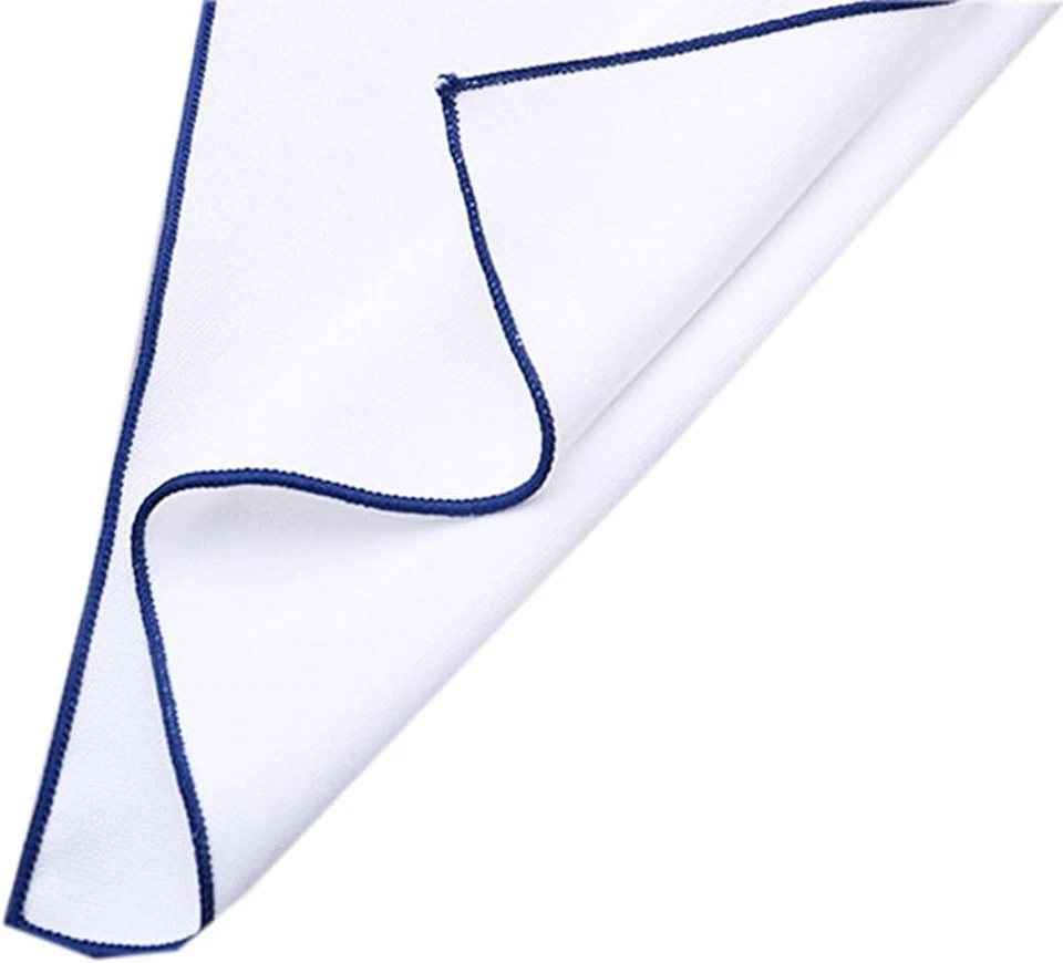 Cuadrado de bolsillo blanco para hombre 100 % algodón - Paquete de 3 (borgoña + azul marino + borde negro Foto 4 de 4
