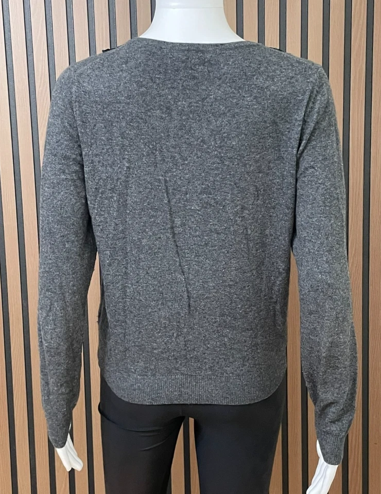 Boden Mujer 8 Gris Suéter Algodón Cárdigan Tejido Acogedor Boho Vacaciones Preppy Foto 3 de 4