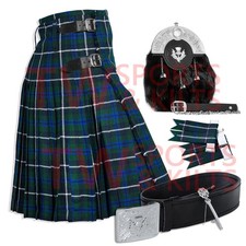 Scottish Men's Outfit Douglas Blue Tartan Kilt Set - 09 Pieces Kilt Accessories