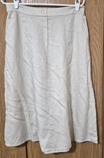 Ophelia Roe Women's Beige Mid Length Linen Skirt Elastic Waist 2X NWT