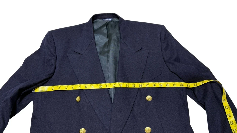 Blazer vintage GAP 100 % lana azul marino para hombre 42-6 chaqueta con botones dorados hecha en EE. UU. Foto 2 de 4