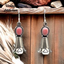 Sharon McCarthy Navajo Sterling Silver Queen Conch Squash Blossom Dangle...