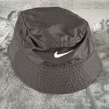 Nike Infant Baby Bucket Hat With 40 UPF Charcoal Gray Hook  Loop Chin Strap