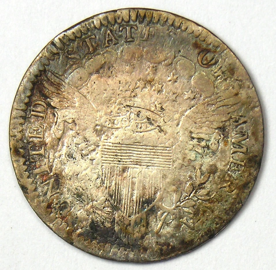 Media moneda de diez centavos busto drapeado 1803 H10C - ¡Rara moneda de fecha temprana! Foto 3 de 3