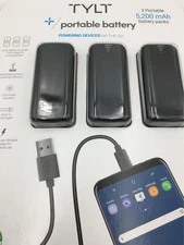 3 PACK - TYLT 5200mAh Portable Rechargeable Power Bank for Android and iPhone