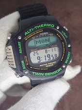 Rare Vintage Casio Digital Watch ALTI THERMO 1991  PRO TREK Twin Sensor ALT-6000