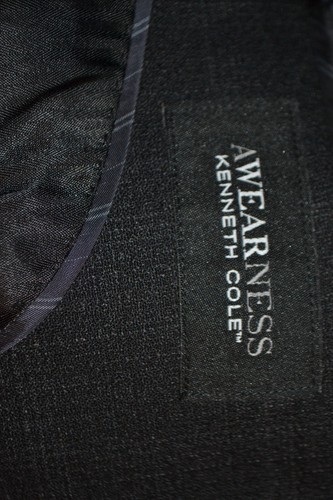 Kenneth Cole Men Slim Fit Black Check 2 Front Button Suit Sz 42SH Wst 34x28 - Picture 11 of 21