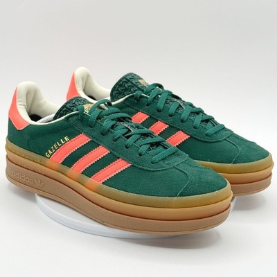 Adidas Gazelle Platform Bold Kids Sneaker Size 6.5 Girls Green Orange JQ7408 NEW