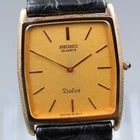 [Near MINT] SEIKO Dolce 6730-5180 Gold Tank Men's Quartz Vintage Watch JAPAN