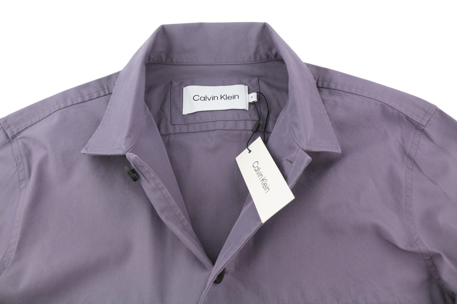 CALVIN KLEIN Men Shirt M Beige Button-Up Polo Patch Pockets Overshirt RRP119 * image 4