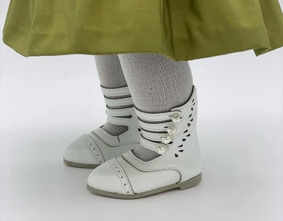 BBEAUTY DOLLS Edwardian Cut Out Edwardian Historical Boots in White for American Girl Gotz and