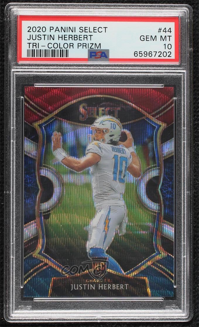2020 Select Concourse Tri-Color Prizm /199 Justin Herbert #44 PSA 10 GEM MT 08r6