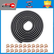 1/4 Inch ID Fuel Line Hose 10 Feet and 20 Pcs 2/5 Inch Hose Clamps Gas Diesel