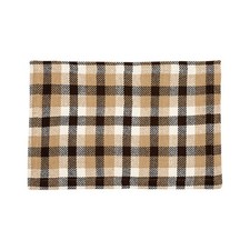 Dunmore Plaid Cocoa Single Placemat Checkered Fall Harvest Autumn, 13" x 19"