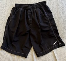 Nike Mens Sz L Black Athletic Shorts Trunks Elastic Drawstring Waist Activewear