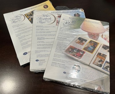 2000 Creative Memories - Black White Scrapbook Pages and Page Protectors, 8.5x11