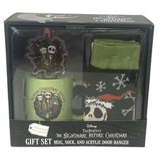 The Nightmare Before Christmas Tim Burton Gift Set Mug Sock Door Hanger Jack NEW