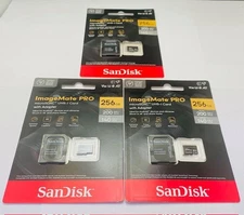 SanDisk ImageMate PRO 256gb microSDXC UHS-I Card w/ Adapter Lot of 3