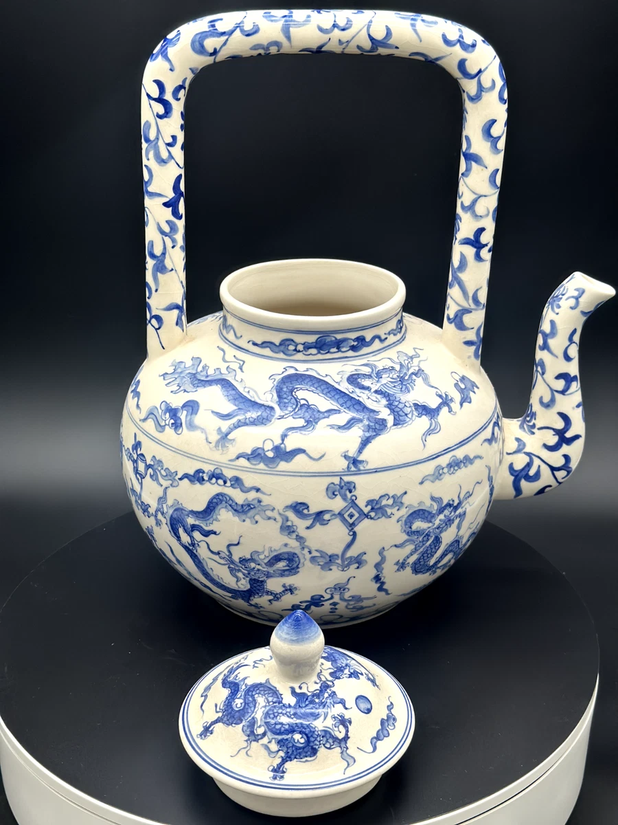 蓝色古董原始1800年以前中国风茶壶| eBay