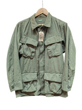 US Army Vietnam OG-107 Green Ripstop Cotton Poplin Shirt Size Small Short #414