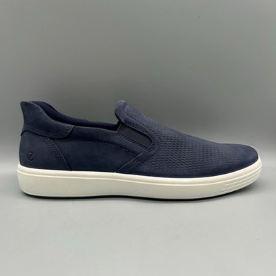 ECCO Soft 7 M Easy Slip On 470834 Marine Blau Wildleder Herren Uk 6,5 Turnschuhe Schuhe