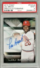 2015 Finest Lou Brock Greats Autograph PSA 9