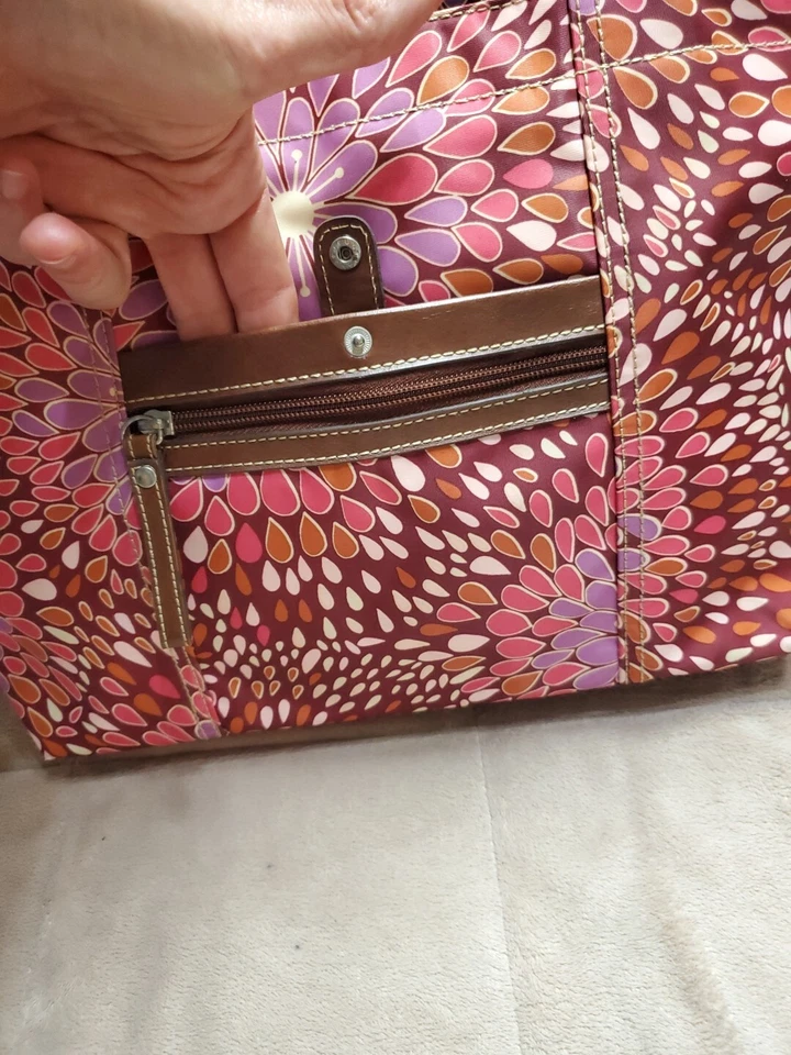 Nine West Black Multi-Floral Large Shoulder Tote Pink & Brown  - Image 3 of 4