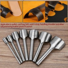 7Pcs Half-Round Leather Craft Cutter Punch Strap Kit Tools Set Belt Wallet DIY