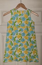 Lilly Pulitzer Girls dress Size 7 Shift cotton Lemons Limes fruit Sleeveless mod