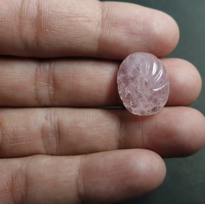 Natural Morganite Gemstone Half Melon Carving Oval For Pendant For Jewelry