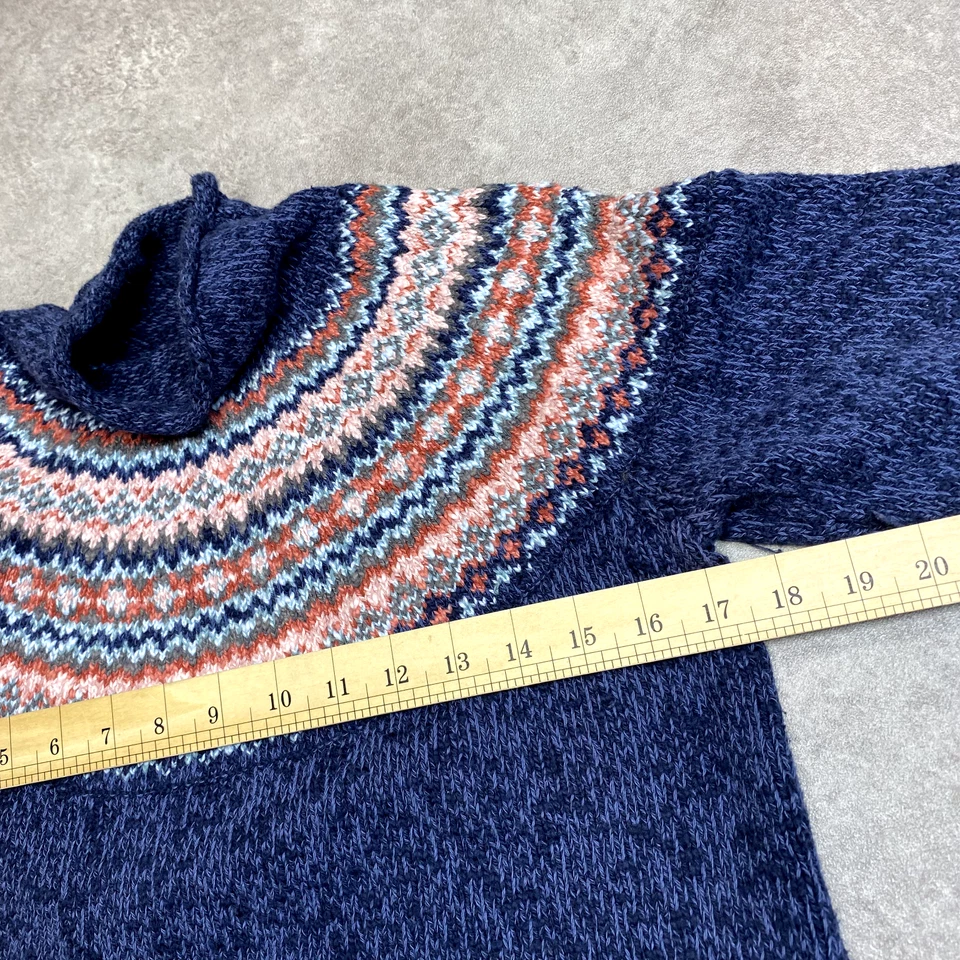 Suéter feminino L.L Bean malha gola tartaruga média peso pesado azul marinho - Imagem 2 de 4