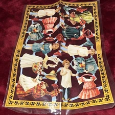 Vintage Mamelok Press Ltd Die Cut Paper Scraps Dolls England Uncut