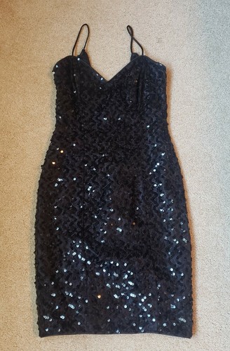 Nuevo vestido formal Leaf Petite negro, talla 6 - Imagen 1 de 5