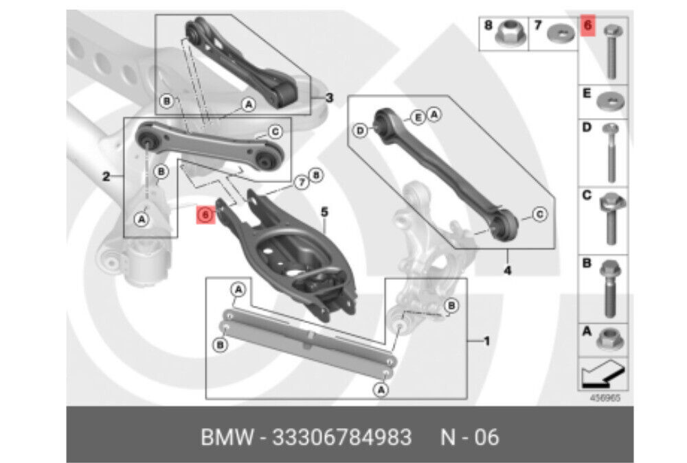 BMW 33306784983 Eccentric Bolt M14x1.5x95 Camber Correction Screw