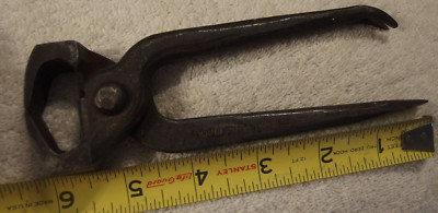6'' Antique Heller Blacksmith Farrier Nippers Nail Puller Screwdriver Tool VTG