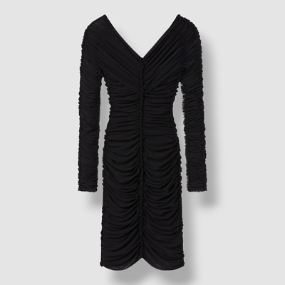 $1210 AZ FACTORY Women Black ruched off-shoulder dress Size 44 | eBay