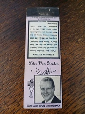 Vintage Matchbook: Diamond Radio Star Peter Van Steeden